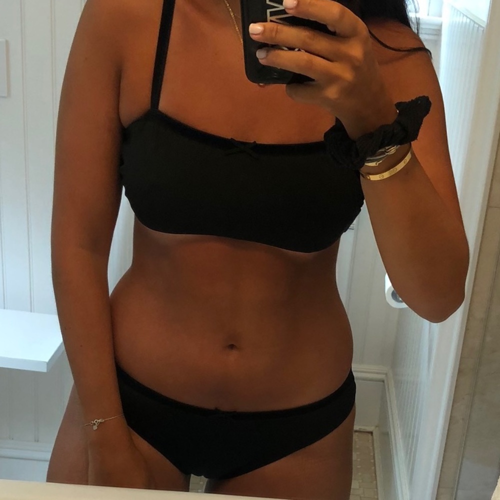 Black Rose Solid & Striped Bikini - image 1